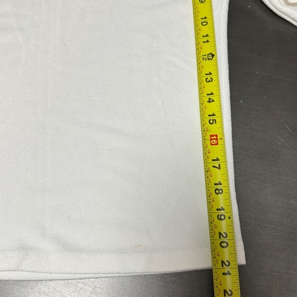 Anthropologie Leith White Knit Tiered Ruffle Sleeve Oversized‎ Top - Picture 7 of 8